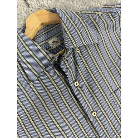 Peter Millar Long Sleeve Shirt 100% Cotton Size M Button Down Multicolor Stripe - Picture 1 of 10